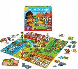 Igra za otroke Skok po nakupih razvija otrokovo sposobnost štetja, računanja in logičnega razmišljanja.